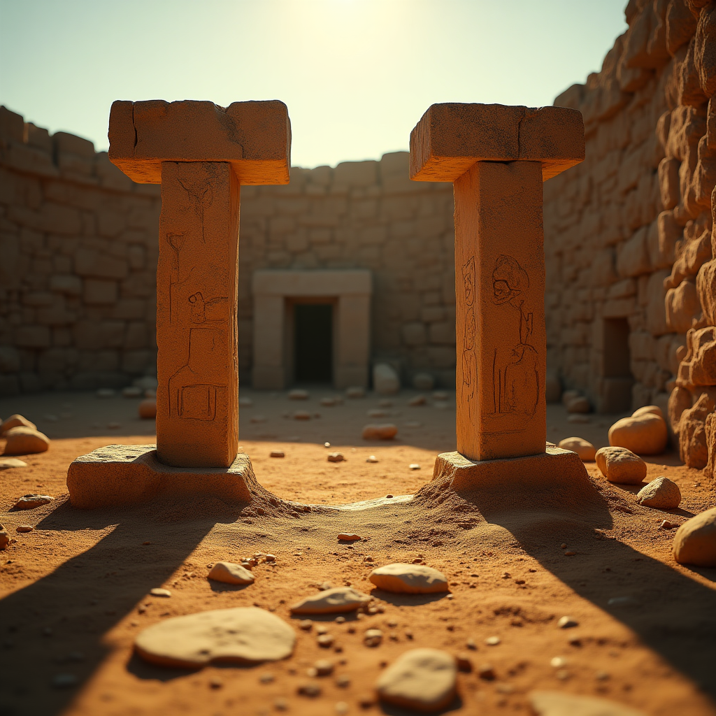 Pilar en forma de T de Göbekli Tepe con relieve de zorro tallado en piedra caliza, excavado en el Recinto C