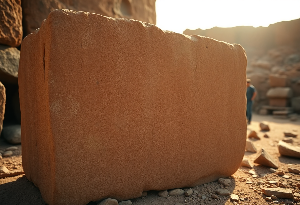 Bloque de andesita de Puma Punku con encastre en forma de H y superficies planas de precisión milimétrica